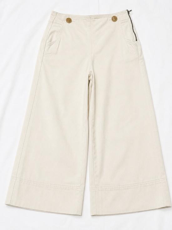 Maeve Pants - Anthropologie Maeve Ivory Sailor Wide Leg Crop Pants Size 2
